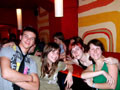 Posing for a photo in the chillout area